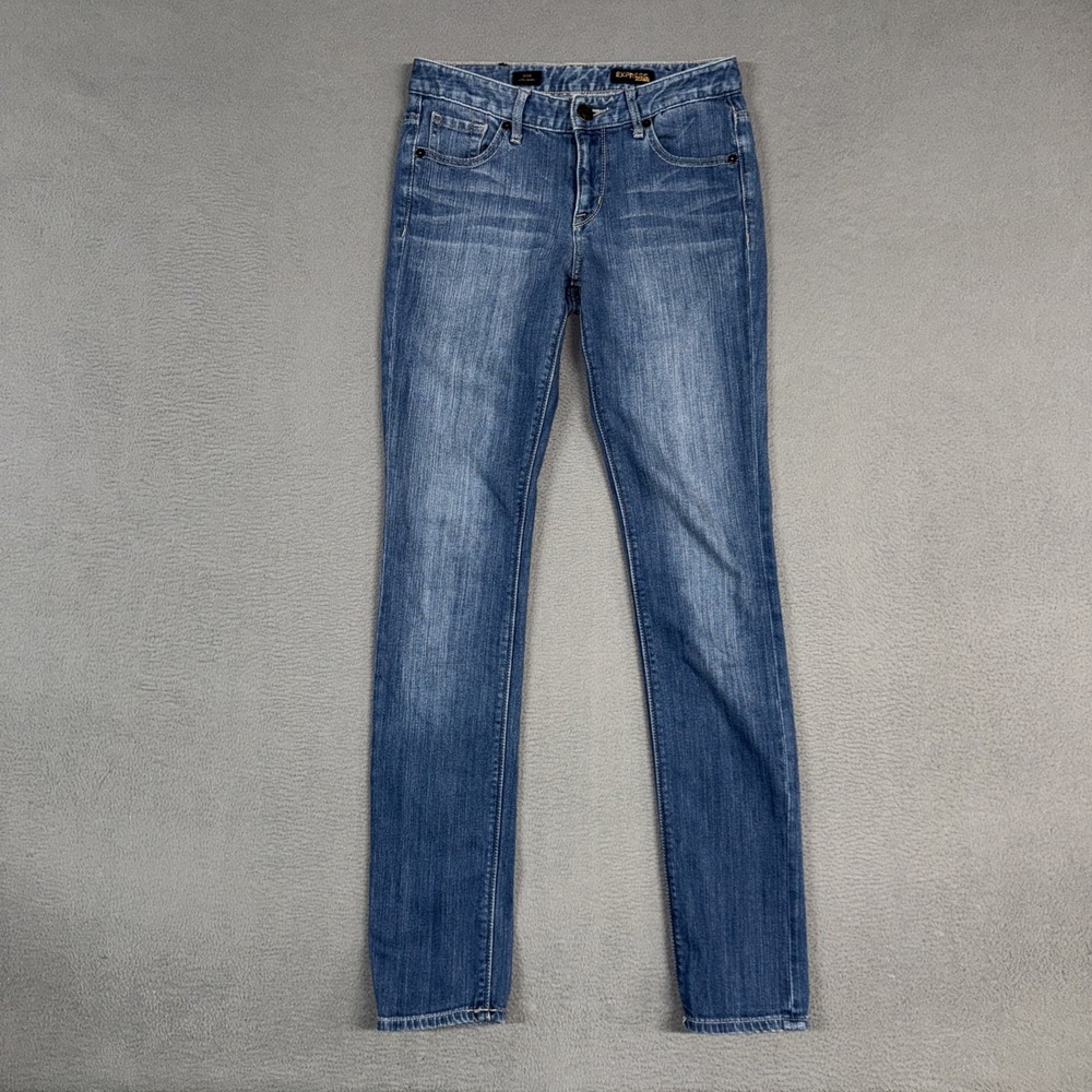 Express Jeans Womens 0 Blue Mia Ultra Skinny Stretch Distressed Denim Cotton